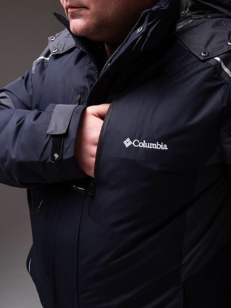 Чоловіча зимова куртка Columbia батал синьо-сіра