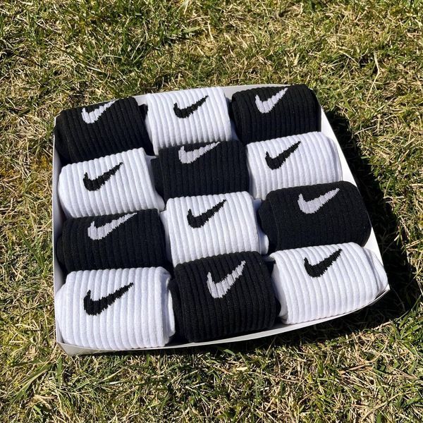Бокс жіночих високих шкарпеток Nike 36-41 на 12 пар у подарунковій коробці