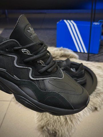 Кросівки Adidas Ozweego, чорні (шкіра, замша)