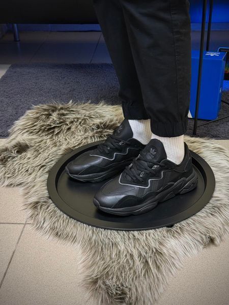Кросівки Adidas Ozweego, чорні (шкіра, замша)