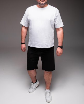 Чоловічий костюм літній , футболка + шорти, великі розміри 2254 біл фото