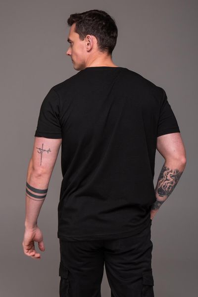 Футболка чоловіча однотонна батал 2XL&ndash;6XL вільного крою чорна