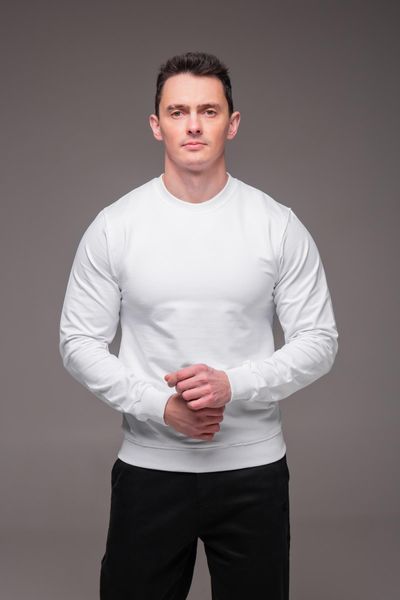 Світшот базовий чоловічий однотонний білий