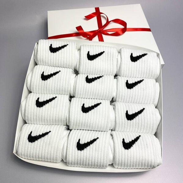 Бокс чоловічих високих шкарпеток Nike 41-45 на 12 пар у подарунковій коробці