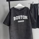 Підлітковий комплект унісекс Boston (футболка та шорти), сірий варенка, розміри 140-164 1280 фото 2