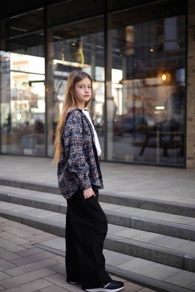 Сорочка у клітинку з фланелі для дівчинки