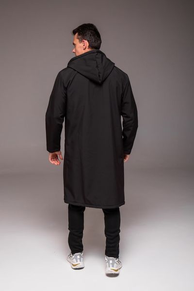 Пальто чоловіче на флісі , подовжене, з кишенями , Softshell , чорне