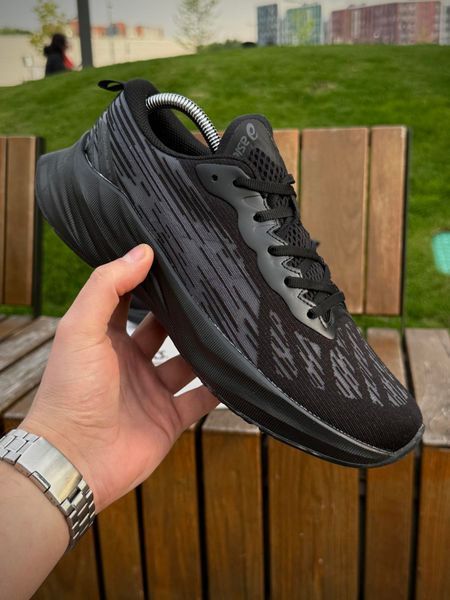 Кросівки Asics NovaBlast 3, чорні літні кросівки (сіточка)