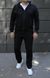 Чоловічий спортивний костюм,утеплений, з капюшоном, чорний ,Батал 2197 чор фото 3