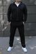 Чоловічий спортивний костюм,утеплений, з капюшоном, чорний ,Батал 2197 чор фото 1