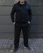 Чоловічий спортивний костюм,утеплений, з капюшоном, чорний ,Батал 2204 фото 1