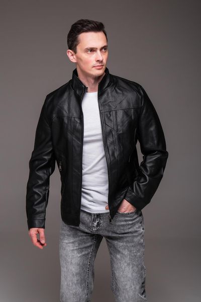 Куртка чоловіча з матової екошкіри чорна "Prime"
