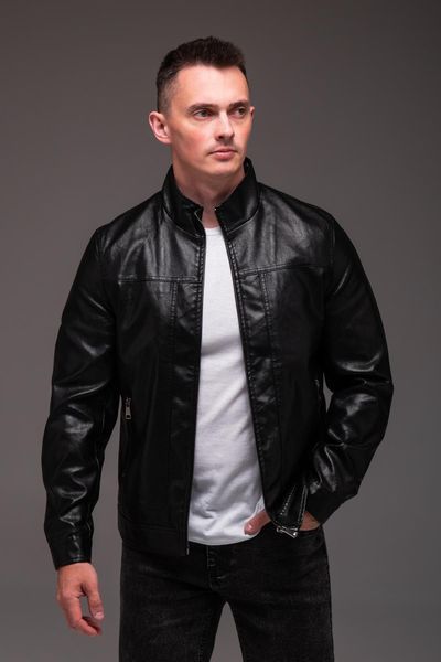 Куртка чоловіча з еко-шкіри ,чорна "Prime"