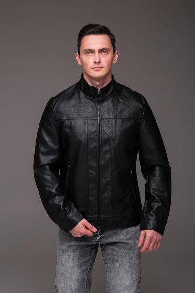 Куртка чоловіча з матової екошкіри чорна "Prime"