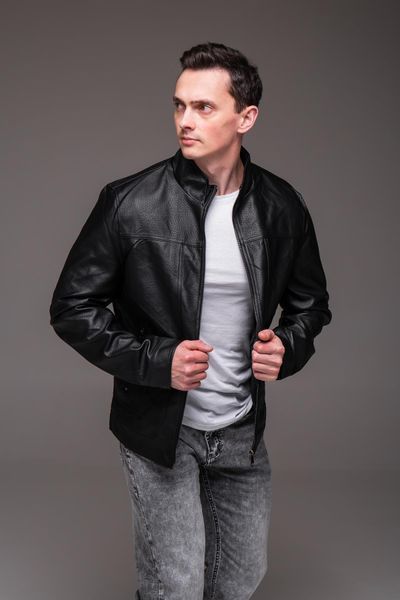 Куртка чоловіча з матової екошкіри чорна "Prime"