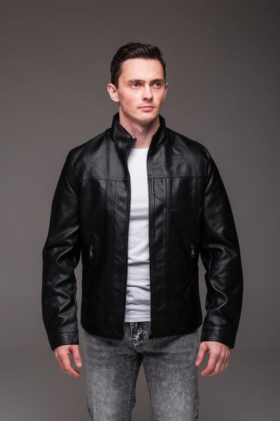Куртка чоловіча з матової екошкіри чорна "Prime"