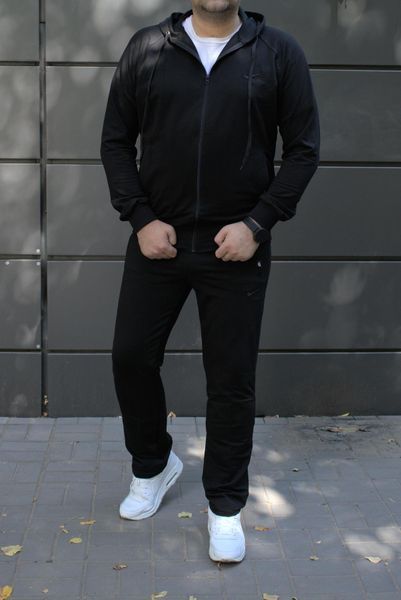 Чоловічий спортивний костюм,утеплений, з капюшоном, чорний ,Батал