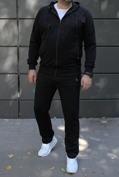 Чоловічий спортивний костюм,утеплений, з капюшоном, чорний ,Батал