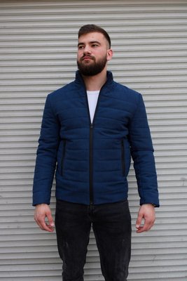 Куртка демісезонна , чоловіча, з коміром стійка , синя 2140 син фото