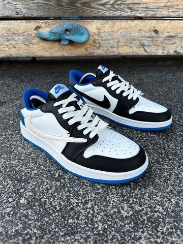 Кросівки Nike Air Jordan 1 Low x Travis Scott (біло-сині)