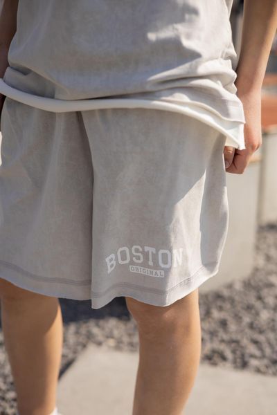 Стильний літній комплект для хлопчика підлітка "BOSTON",світло-сірий