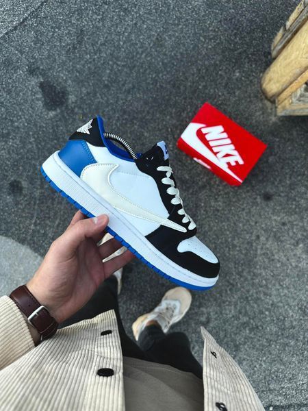 Кросівки Nike Air Jordan 1 Low x Travis Scott (біло-сині)