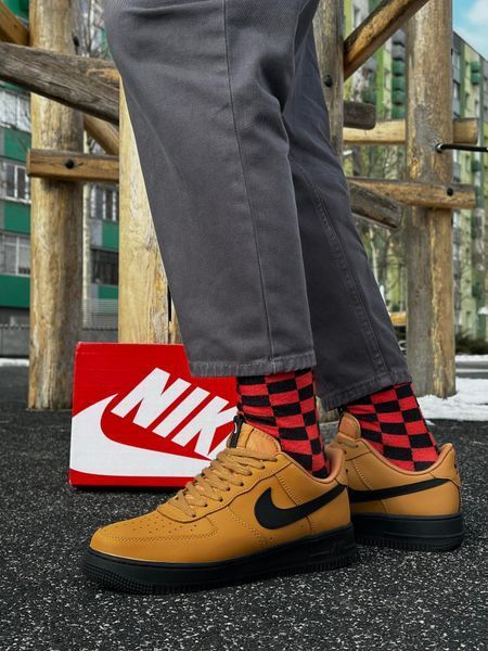 Кросівки Nike Air Force (camel, шкіра ЛІЦЕНЗІЯ)