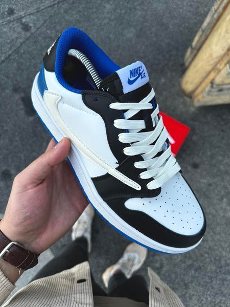 Кросівки Nike Air Jordan 1 Low x Travis Scott (біло-сині)