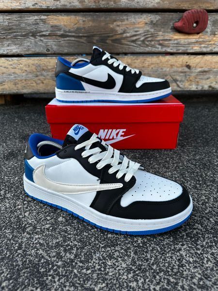 Кросівки Nike Air Jordan 1 Low x Travis Scott (біло-сині)