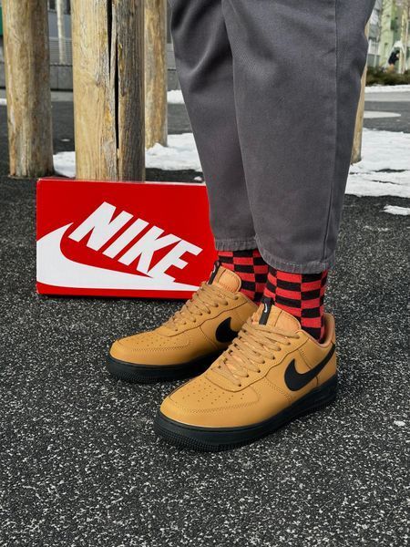 Кросівки Nike Air Force (camel, шкіра ЛІЦЕНЗІЯ)