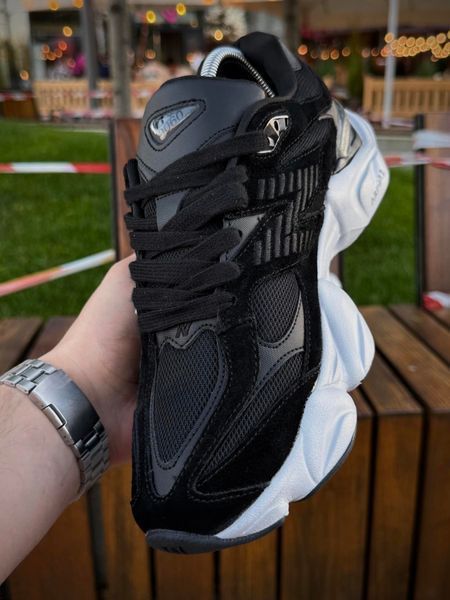 Кросівки New Balance 9060, чорно білі (замша, сітка)