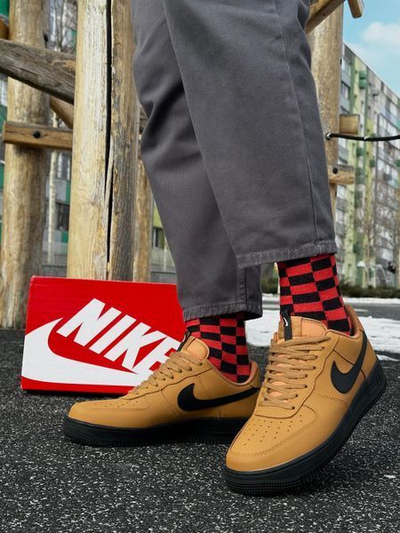 Кросівки Nike Air Force (camel, шкіра ЛІЦЕНЗІЯ)