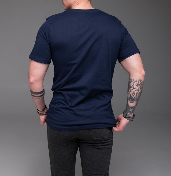 Базова футболка чоловіча , на короткий рукав , синя 2181 син фото