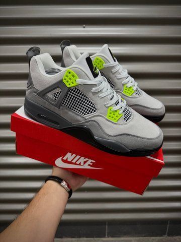 Кросівки Nike Air Jordan 4 Retro, замша (dark gray)