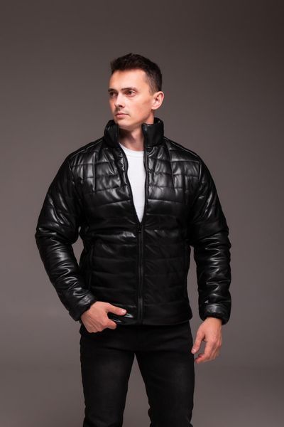 Куртка чоловіча утеплена , з еко-шкіри, без капюшона