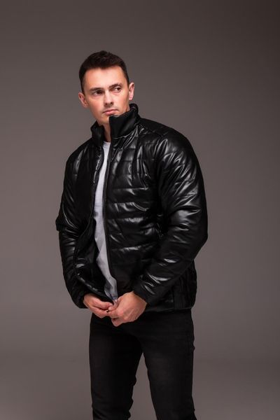 Куртка чоловіча утеплена , з еко-шкіри, без капюшона