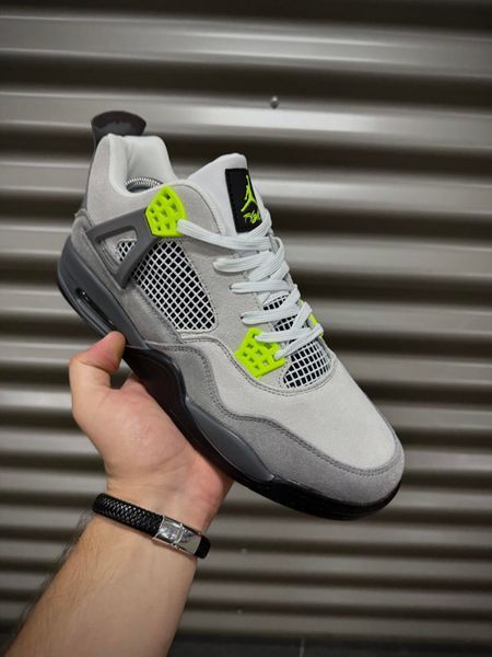 Кросівки Nike Air Jordan 4 Retro, замша (dark gray)