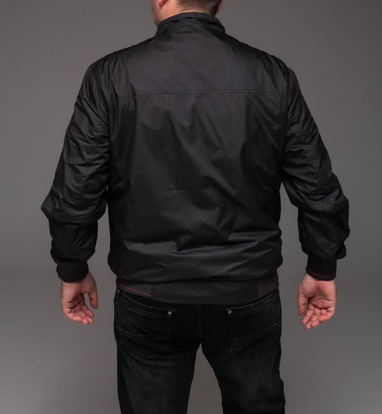 Куртка вітрівка чоловіча утеплена з капюшоном БАТАЛ, чорна 2232 чор фото