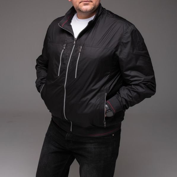 Куртка вітрівка чоловіча утеплена з капюшоном БАТАЛ, чорна 2232 чор фото