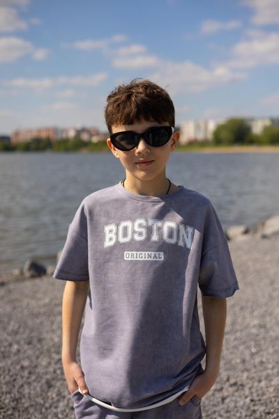 Стильний літній комплект для хлопчика підлітка "BOSTON", сірий