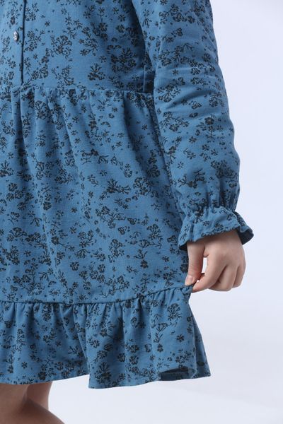Сукня фланель квіткова джинс 1094 фото