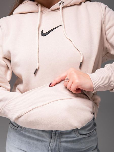 Худі з капюшоном утеплений флісом унісекс Nike бежева