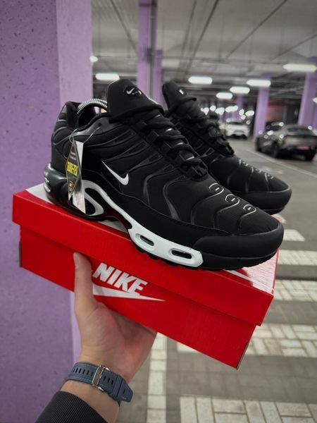Термо Кросівки Nike Air Plus TN (чорні білі)