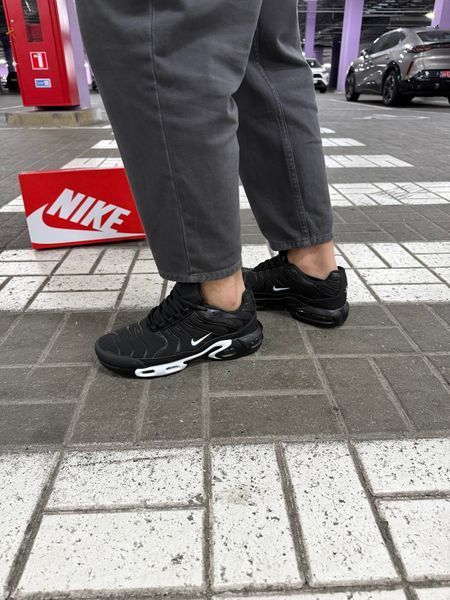 Термо Кросівки Nike Air Plus TN (чорні білі)