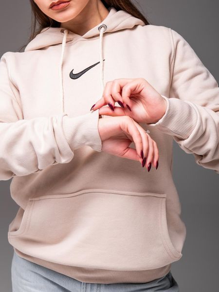 Худі з капюшоном утеплений флісом унісекс Nike бежева