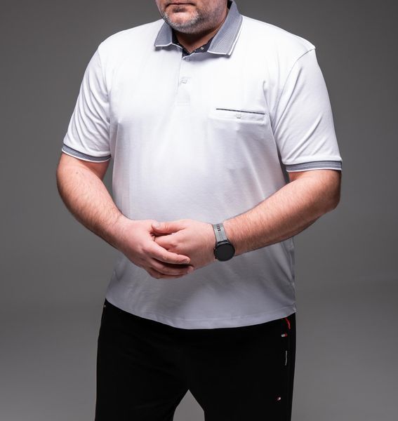 Футболка поло чоловіча біла батал 6XL&ndash;9XL