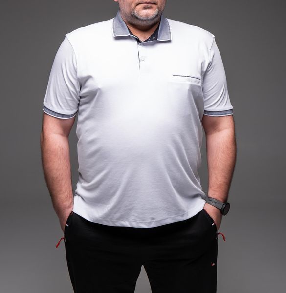 Футболка поло чоловіча біла батал 6XL&ndash;9XL
