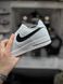 ЗИМОВІ кросівки Nike Air Force, (білі з чорним лого) ТОП якість (low) 50-3 фото 9