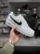 ЗИМОВІ кросівки Nike Air Force, (білі з чорним лого) ТОП якість (low) 50-3 фото 3