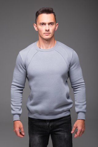 Світшот чоловічий базовий на флісі сірий
